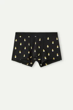 Budget 😀 Intimissimi Men Chick Boxers In Stretch Supima® Cotton Black Chick Print 🎁