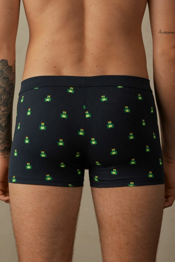 Budget 👍 Intimissimi Men Toad Prince Boxers In Stretch Supima® Cotton Midnight Blue Toad Print 😉 - Image 3