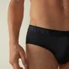 Budget 👍 Intimissimi Men Microfiber Briefs With Logo Detail Black 👍