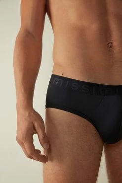 Budget 👍 Intimissimi Men Microfiber Briefs With Logo Detail Black 👍