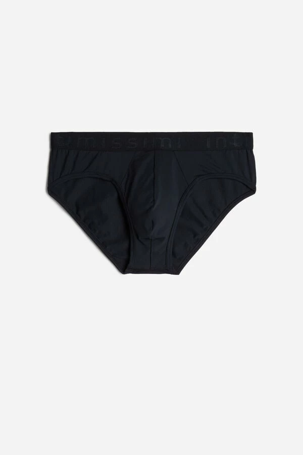 Budget 👍 Intimissimi Men Microfiber Briefs With Logo Detail Black 👍 - Image 4
