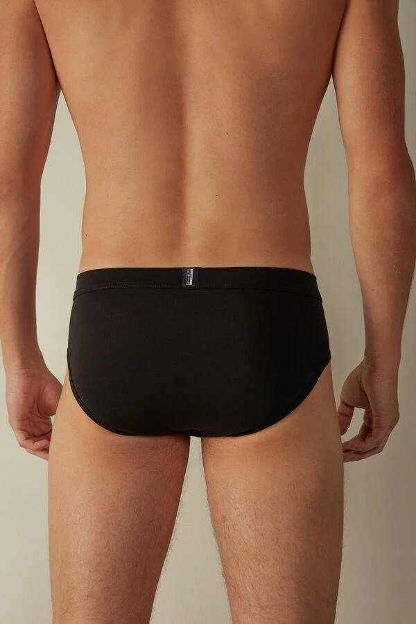 Budget 🌟 Intimissimi Men Natural Fresh Supima® Cotton Briefs Black/heathered Graphite Grey ❤️ - Image 3