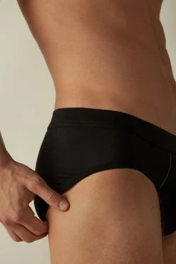 Budget 🌟 Intimissimi Men Natural Fresh Supima® Cotton Briefs Black/heathered Graphite Grey ❤️