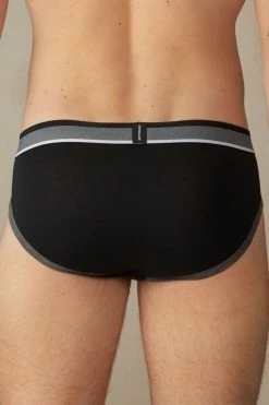Buy ✨ Intimissimi Men Two-Tone Stretch Supima® Cotton Briefs Midnight Blue/graphite Grey Blend 🛒