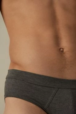 Buy 🥰 Intimissimi Men Supima® Cotton Briefs Heathered Graphite Grey ✔️