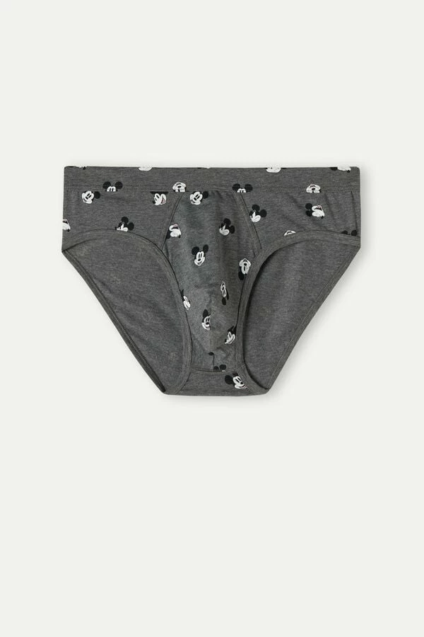 Buy ✔️ Intimissimi Men ©Disney All Over Mickey Faces Briefs In Stretch Supima® Cotton Graphite Grey Heather Mickey Faces Print 😍