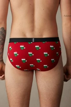 Wholesale 🔔 Intimissimi Men Marvel Hulk 🔔 Christmas Briefs In Stretch Supima® Cotton Rosso St.hulk Natale 🛒